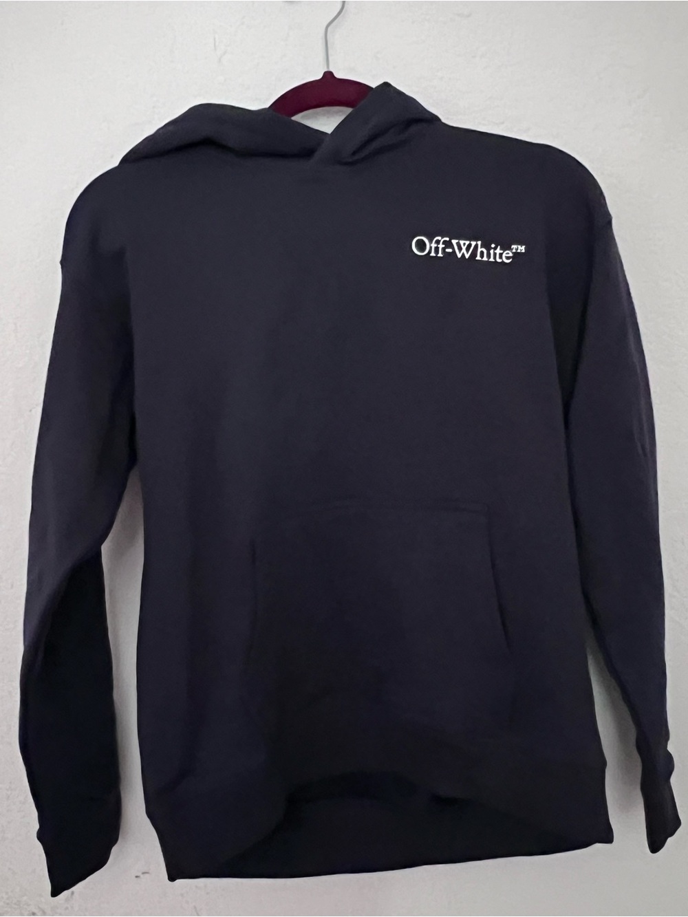 New With Tags Off-White Navy Blue Pullover Hoodie Kids Size Medium 10/12